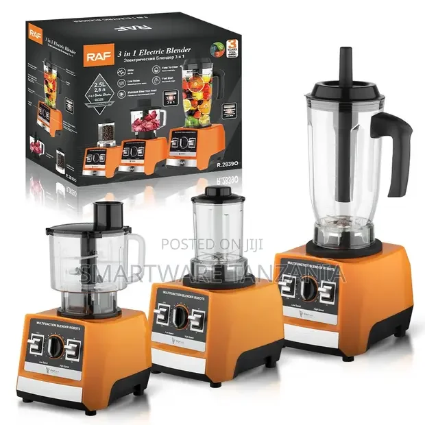 RAF 3in1 Electric Blender 500w R.2839o Multi Function Orange - Buy in Dar es Salaam, Tanzania | Smartware