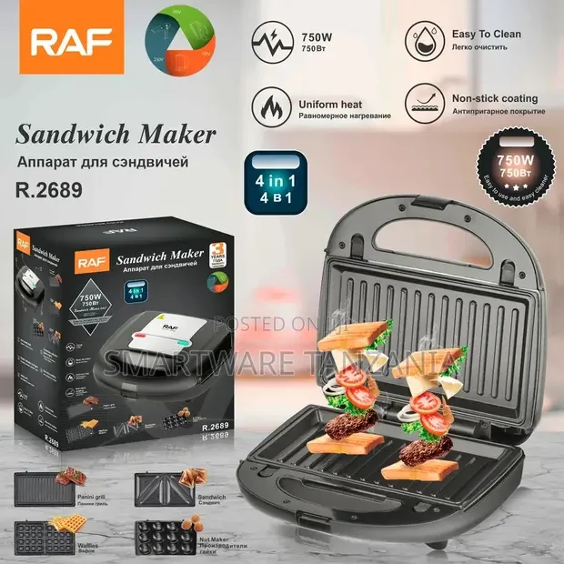 RAF 4-in-1 Sandwich Maker R.2689 750W - Buy in Dar es Salaam, Tanzania | Smartware