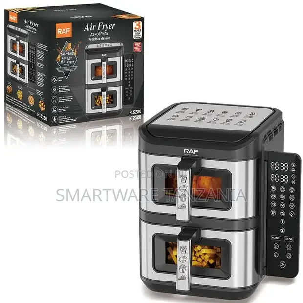 Raf Air Fryer, Vertical Dual Drawer Air Fryer With 4 Cooking Levels - Buy in Dar es Salaam, Tanzania | Smartware