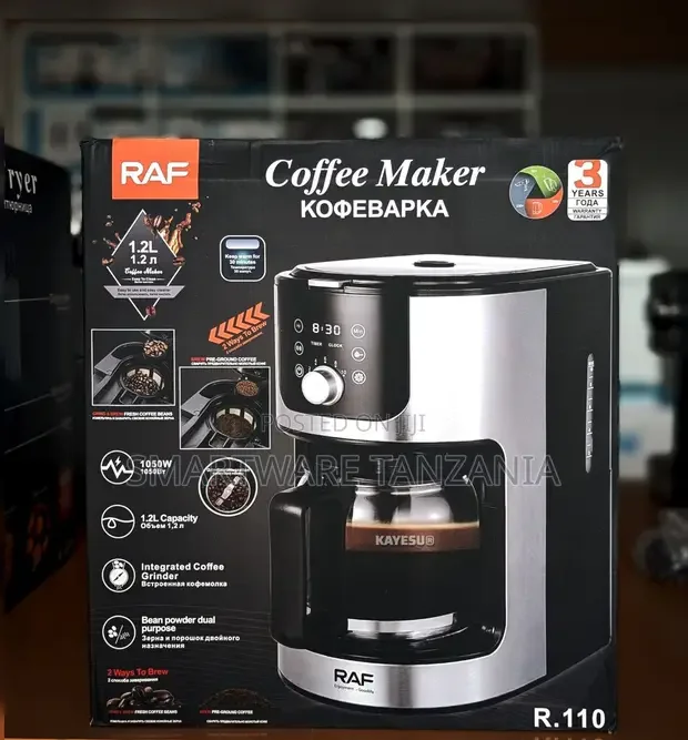 RAF Coffee Maker 1.2L with Grinder - Buy in Dar es Salaam, Tanzania | Smartware