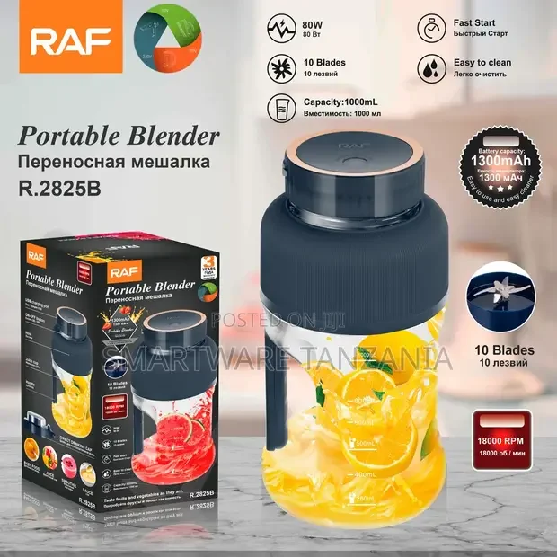 RAF Cordless Blender 1000ml Blue 18000 RPM - Buy in Dar es Salaam, Tanzania | Smartware