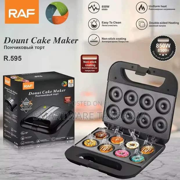 RAF Donut Maker R.595 850W Non-Stick Mini Cake Baker - Buy in Dar es Salaam, Tanzania | Smartware