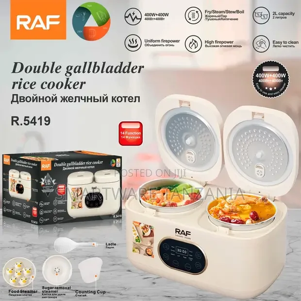 Raf Double Rice Cooker R.5419 2L 14 Function Multi Cooker - Buy in Dar es Salaam, Tanzania | Smartware