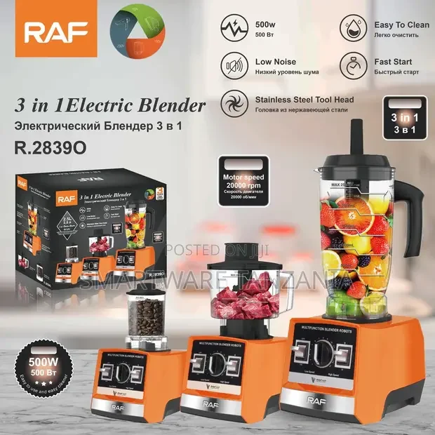 RAF Electric Blender 500W R.2839O 3-in-1 - Buy in Dar es Salaam, Tanzania | Smartware