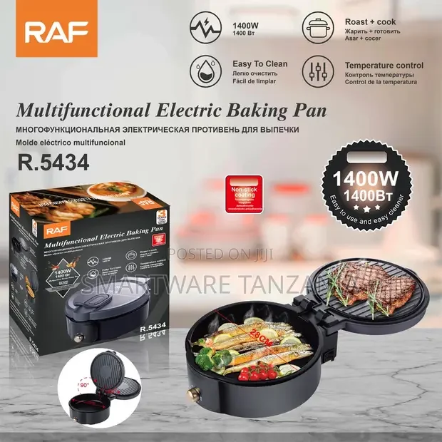 RAF Electric Frying Pan 1400W Non-Stick Grill Roaster - Buy in Dar es Salaam, Tanzania | Smartware