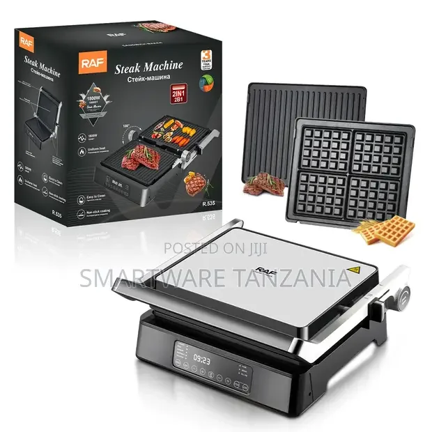 RAF Electric Grill R.535 1800W 2-in-1 Waffle Plates - Buy in Dar es Salaam, Tanzania | Smartware