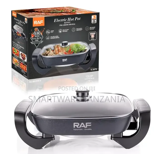 RAF Electric Hot Pot R.5478 - 5L Multi-Function Cooking Pan - Buy in Dar es Salaam, Tanzania | Smartware