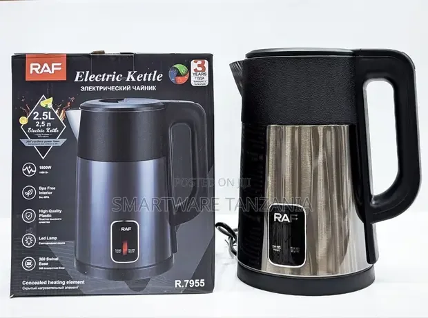 RAF Electric Kettle 2.5L 1800W Stainless Steel - Buy in Dar es Salaam, Tanzania | Smartware