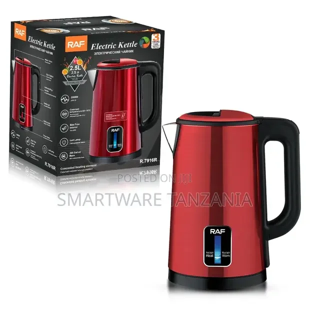 Raf Electric Kettle 2.5L R.7803 Red Colour - Buy in Dar es Salaam, Tanzania | Smartware