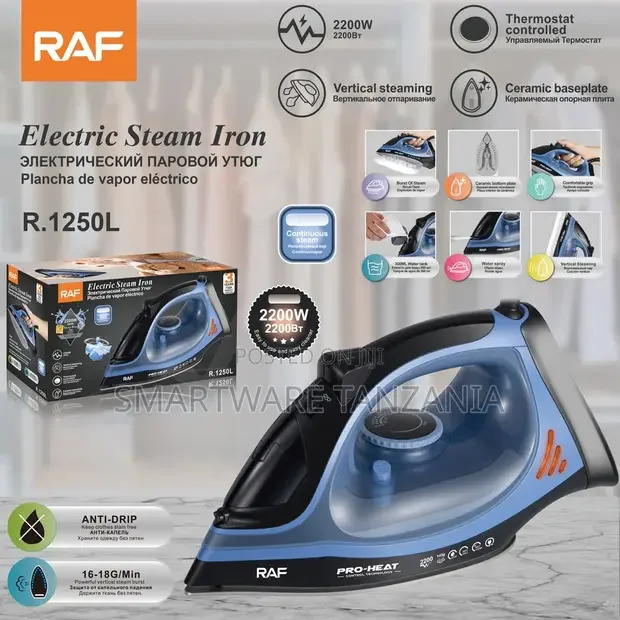 Raf Electric Steam Iron 2200w Ceramic Soleplate Vertical Steamer