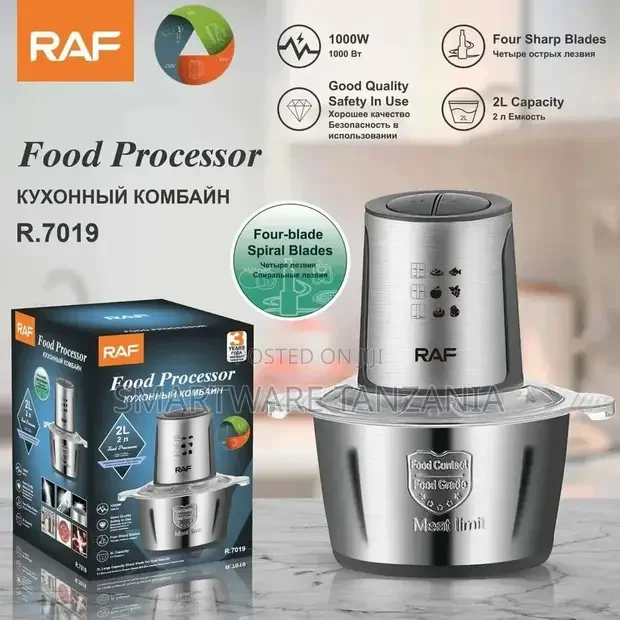 RAF Food Processor Meat Chopper 2 Litre Stainless 4 Blades