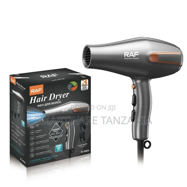 Raf Hair Dryer 2200w Powerful Motor Dual Nozzle Attachment