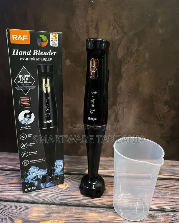 Raf Hand Blender, 800 Watt, 1 Speed, Stainless Steel, Bla