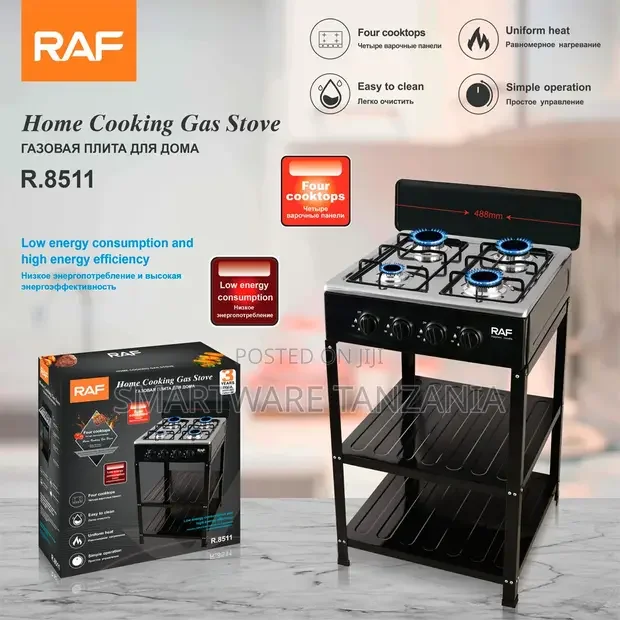 Raf Home Cooking Gas Stove Four Burners With Storage Shelf