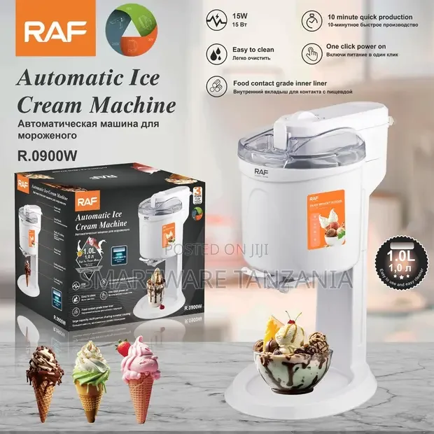 Raf Ice Cream Maker R.0900w 15w 1l White 10 Minute Automatic