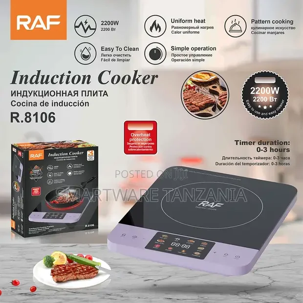 RAF Induction Cooktop 2200W Timer Function Purple Burner - Buy in Dar es Salaam, Tanzania | Smartware
