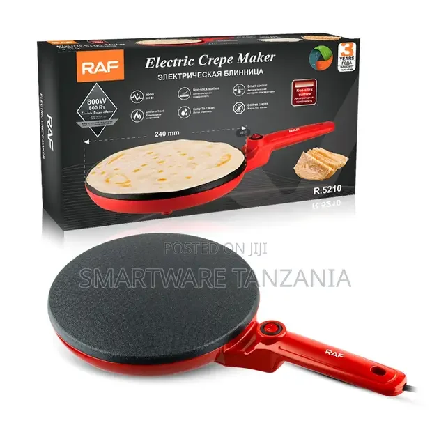 RAF Non-Stick Crepe Pan 800w Electric Pancake Maker - Buy in Dar es Salaam, Tanzania | Smartware