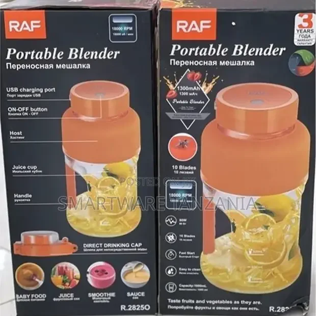 Raf Portable Blender Usb Rechargeable 16 Blades Smoothie Maker