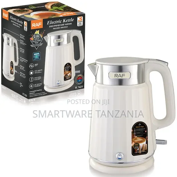 RAF Premium Electric Kettle 1800W 2L Textured White - Buy in Dar es Salaam, Tanzania | Smartware