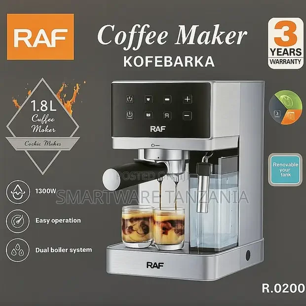 RAF R.0200 Coffee Maker 1300W Touch Panel Dual Boiler - Buy in Dar es Salaam, Tanzania | Smartware