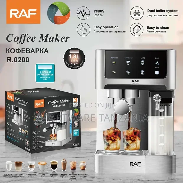 RAF R.0200 Espresso Coffee Maker 1350W Dual Boiler - Buy in Dar es Salaam, Tanzania | Smartware