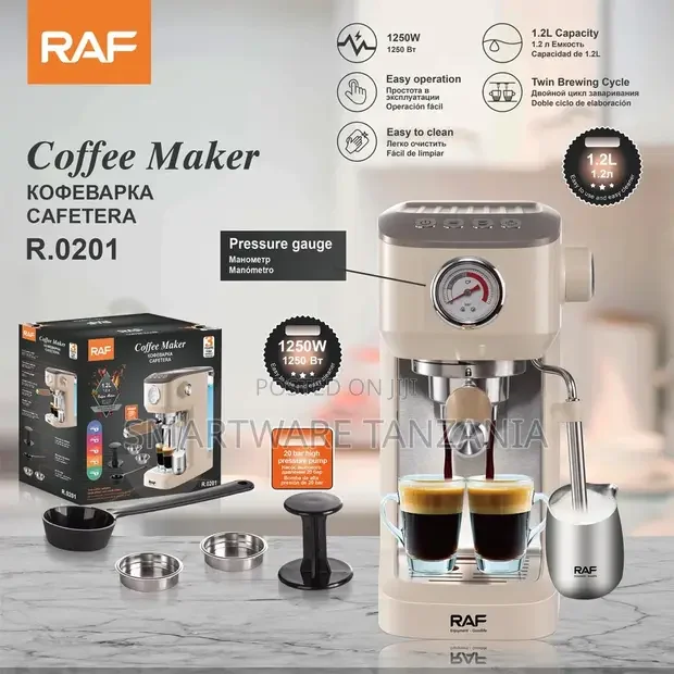 Raf R.0201 Espresso Coffee Maker With 20-Bar Pump, 1.2l