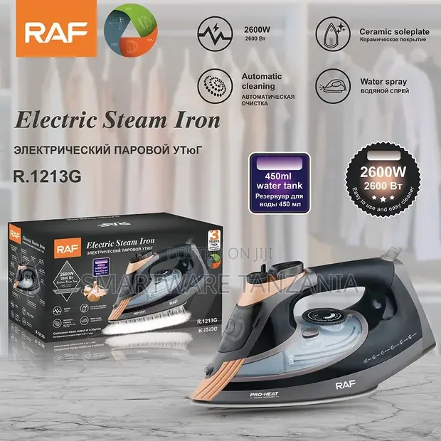 Raf R.1213g Steam Iron 2600W Ceramic Soleplate - Buy in Dar es Salaam, Tanzania | Smartware