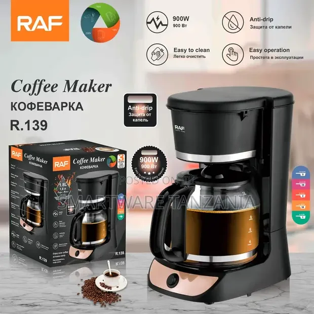 RAF R.139 Coffee Maker 900w - Anti-Drip Filter Coffee Machine - Buy in Dar es Salaam, Tanzania | Smartware