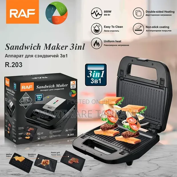Raf R.203 3-in-1 Sandwich Maker - Buy in Dar es Salaam, Tanzania | Smartware