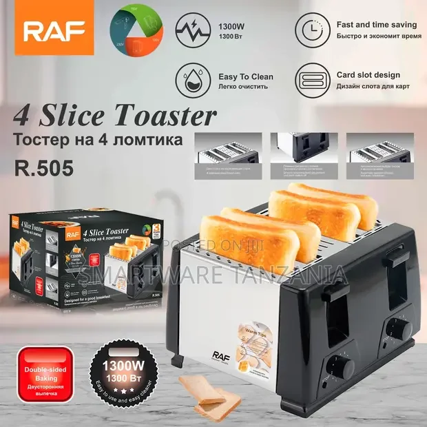 RAF R.505 4-Slice Toaster 1300W - Buy in Dar es Salaam, Tanzania | Smartware