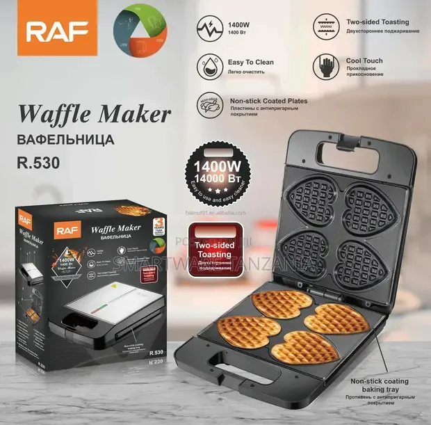 RAF R.530 Waffle Maker 1400W Non-stick 4 Waffles - Buy in Dar es Salaam, Tanzania | Smartware