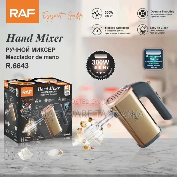 RAF R.6643 Hand Mixer 300W 5-Speed 1200RPM - Buy in Dar es Salaam, Tanzania | Smartware