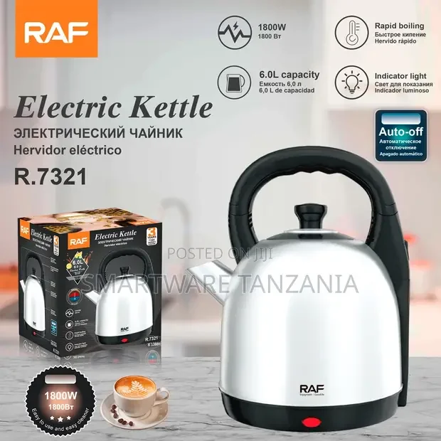 Raf R.7321 Electric Kettle 1800W - 6L Stainless Steel - Buy in Dar es Salaam, Tanzania | Smartware