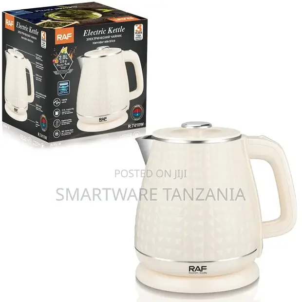 RAF R.7410W White Textured Electric Kettle 2L - Buy in Dar es Salaam, Tanzania | Smartware