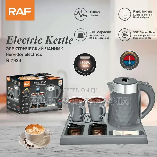 RAF R.7924 Electric Kettle 1500W 2L with Cup Warmer Tray - Buy in Dar es Salaam, Tanzania | Smartware