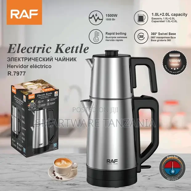 Raf R.7977 Double Electric Kettle 1500W Tea Maker Set - Buy in Dar es Salaam, Tanzania | Smartware