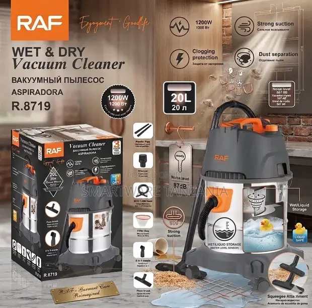Raf R.8719 20l Wet Dry Vacuum Cleaner With Squeegee Kit - Buy in Dar es Salaam, Tanzania | Smartware