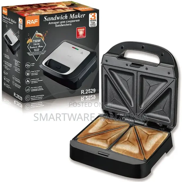 Raf Sandwich Maker 750w R.2529 4 Slice Non-stick Toaster Grill - Buy in Dar es Salaam, Tanzania | Smartware