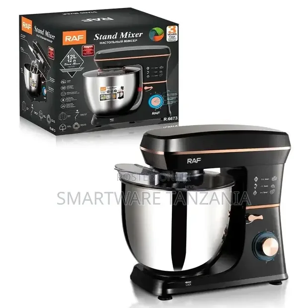 RAF Stand Mixer 3×1, Black, 1800 WATT, 12 Liter - Buy in Dar es Salaam, Tanzania | Smartware