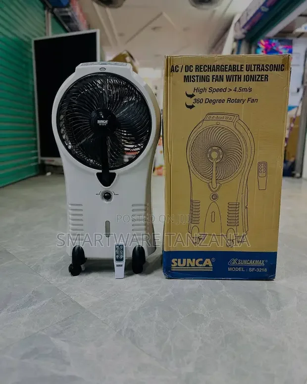 Rechargeable Standing Fan Mist Fan With Water Tank - Buy in Dar es Salaam, Tanzania | Smartware