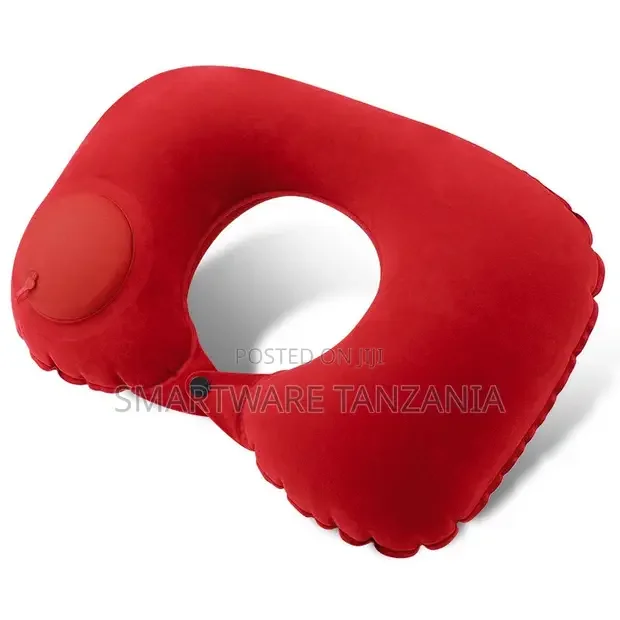 Red Inflatable Travel Neck Pillow With Easy Press Pump - Buy in Dar es Salaam, Tanzania | Smartware