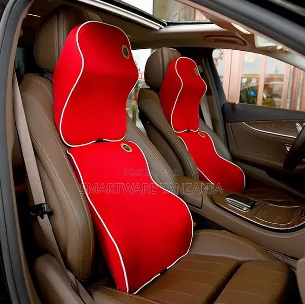 Red Premium Auto Headrest And Lumbar Pillows For Pain Relief - Buy in Dar es Salaam, Tanzania | Smartware