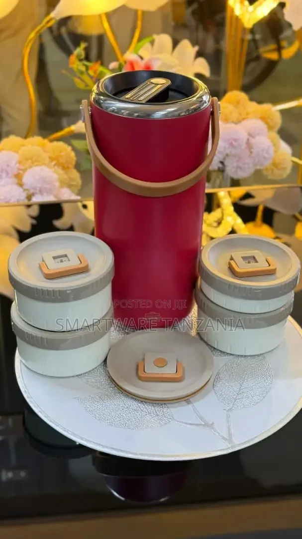 Red Thermos Lunch Box Kit for Warm, Organized Eating Anywhere - Buy in Dar es Salaam, Tanzania | Smartware