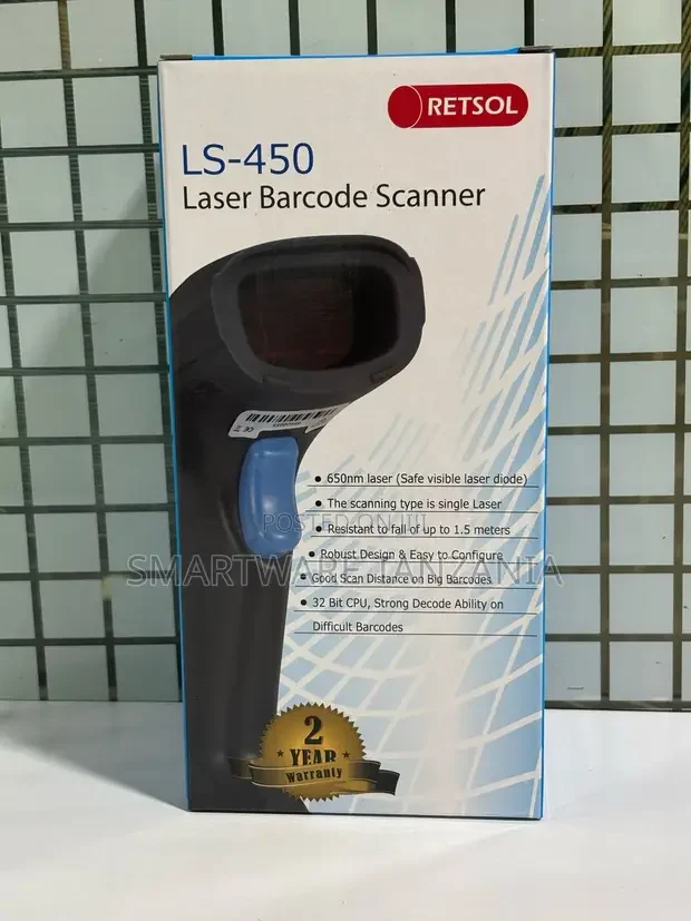 Retsol LS-450 Laser Barcode Scanner USB 1D - Buy in Dar es Salaam, Tanzania | Smartware