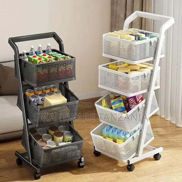 Rolling Kitchen Storage Cart Metal Storage Organizer Basket - Buy in Dar es Salaam, Tanzania | Smartware