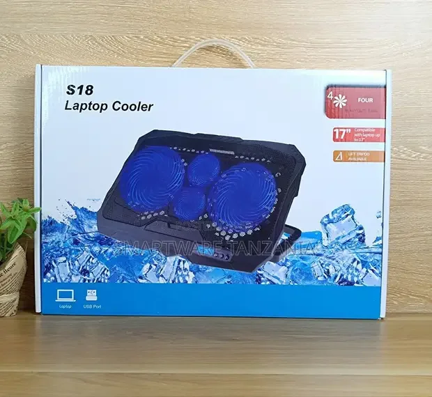 S18 Laptop Cooling Pad with 4 Fans & LED Lights - Buy in Dar es Salaam, Tanzania | Smartware