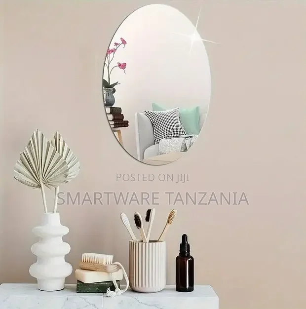 Self Adhesive Plastic Oval Mirror for Wall Sticker Mirror - Buy in Dar es Salaam, Tanzania | Smartware