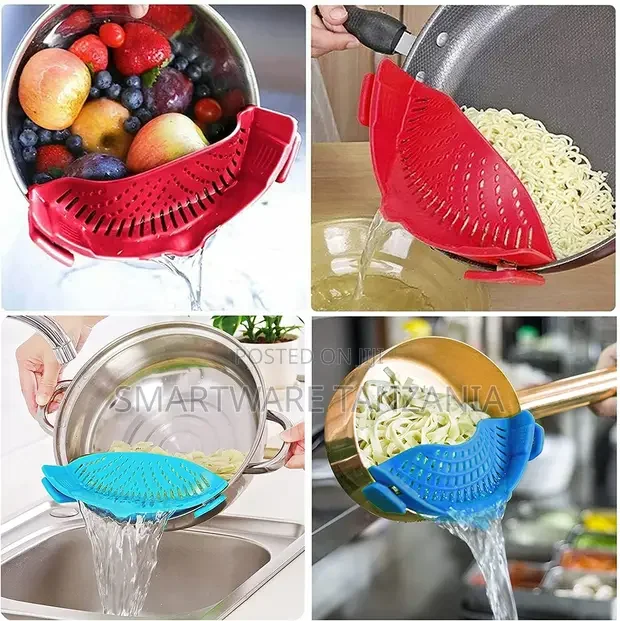 Silicone Food Strainer - Clip On Strainer Colander Pots Bowls - Buy in Dar es Salaam, Tanzania | Smartware