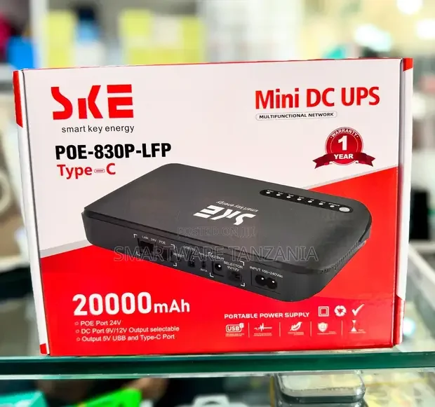 SKE POE-830P-LFP Mini DC UPS with 20000mAh Power Bank - Buy in Dar es Salaam, Tanzania | Smartware