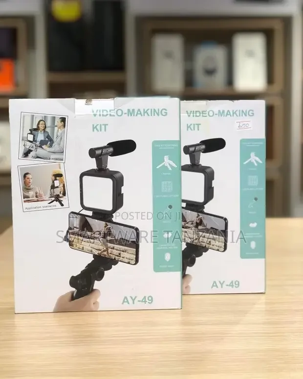Smartphone Vlog Kit LED Video Light + Microphone - Buy in Dar es Salaam, Tanzania | Smartware
